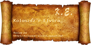 Koloszár Elvira névjegykártya